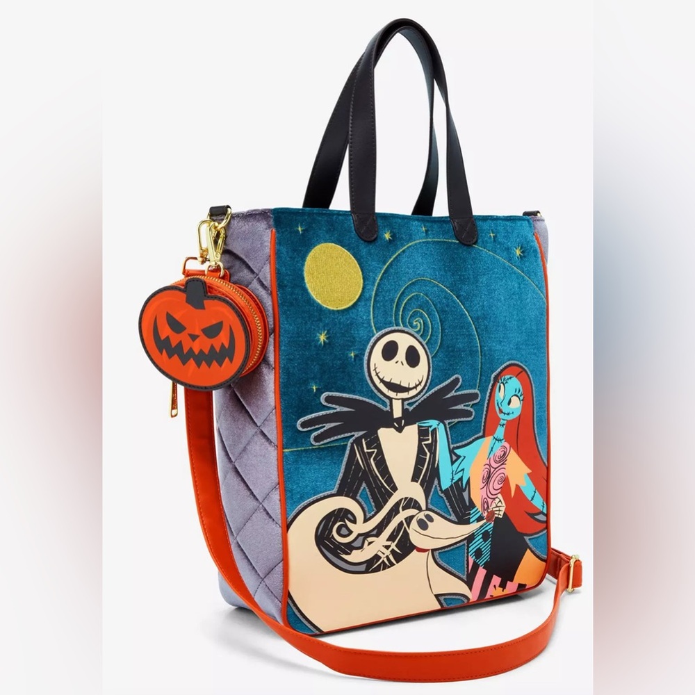 Loungefly Disney Nightmare Before Christmas Jack & Sally Tote Bag